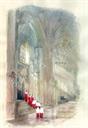 North aisle, Winchester Cathedral - watercolour, 28 x 38 cm